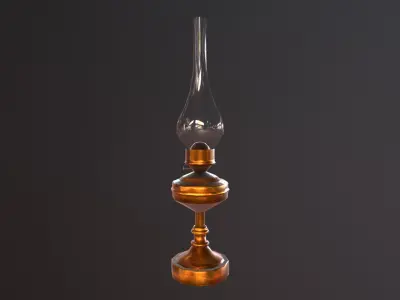 Oil Oriental Kerosene Lamp 2 Low-poly 3D model