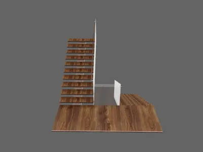 Modern wooden stair 3D model