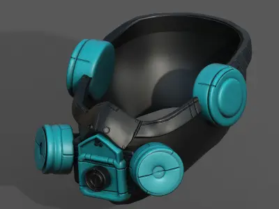 Gas mask futuristic scifi fantasy 3d helmet  Low-poly 3D model