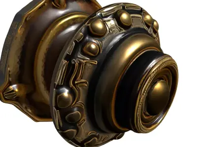 Antique Ornate Brass Door Knob Low-poly 3D model