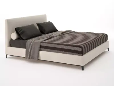 Andersen modern bed frame with upholstered headboard and foot... 3D model