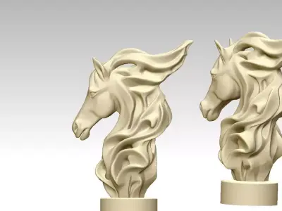 stylized horse statue 3D print model