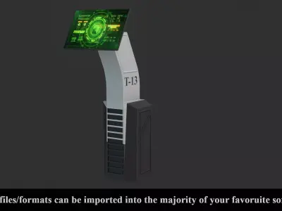 Sci-Fi Control Unit - Low poly - PBR - Game Ready Low-poly 3D model