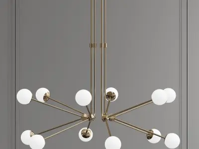 BULLARM modern brass chandelier with balls 3D model