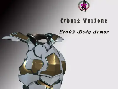 Cyborg Warzone - Eva02- Body Armor Low-poly 3D model