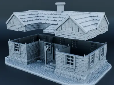 Medieval house 3D print model