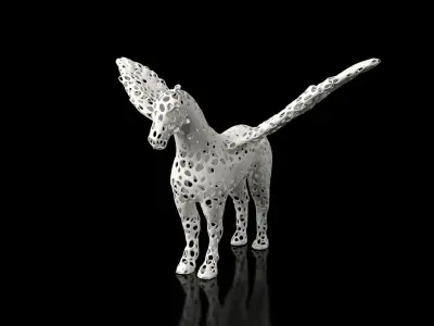 Pegasus Voronoi Low-poly 3D model