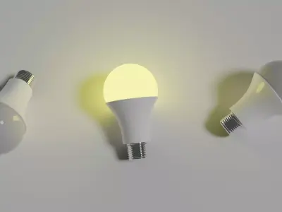 Semi-Realistic PBR Light Bulb Low-poly 3D model