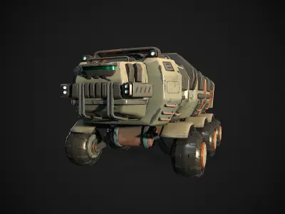 Stylized Sci Fi Truck Low-poly 3D model