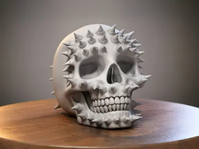 Skull dragon Headphone Stand Cyborg skull dragon Headset  3D print model