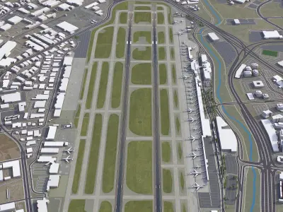 San Jose - Airport - SJC Low-poly 3D model