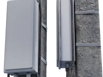 Concrete power line pole - 3 3D model