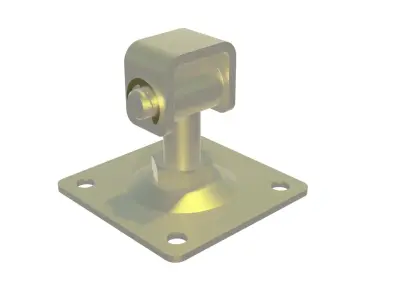 Adjustable hinge with fixing plate M16 3D model