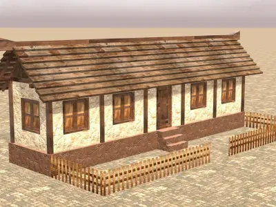 Authentic Low Poly Medieval House Pack for RPG Game Design Low-poly 3D model