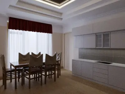 Kitchen furniture cupboard with drawers 3D model