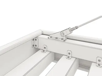 Canopy bed frame with shelves and drawers 3D model