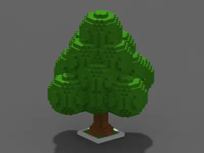 Tree Voxel - 8 Low-poly 3D model