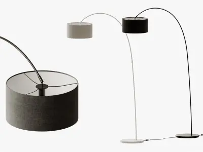 Floor Lamp Faro Papua Black and White 3D model