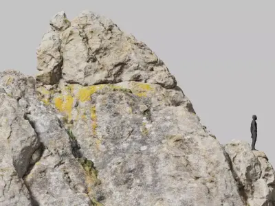 Big Mountain Peak Cliff Boulder Drone Scan PBR Low-poly 3D model