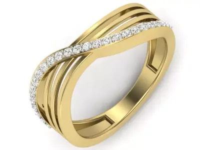 Yellow gold diamodnd rings-PR-449-DIA 3D print model