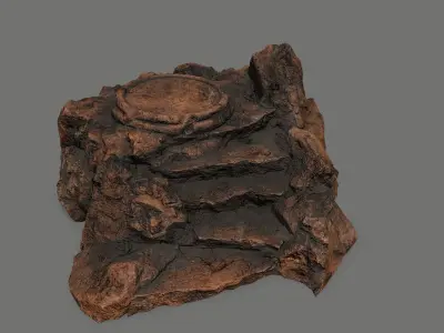 Ladder Ruin Low-poly 3D model 9