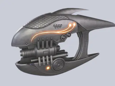 Alien blaster Low-poly 3D model