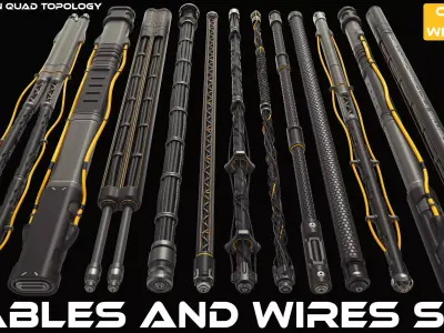 Cables and Wires set 3D model