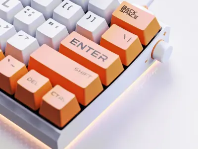 Gaming Keyboard Mid Poly 3D model