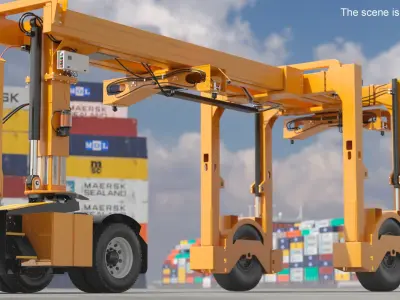  Hydraulic Container Frame Trailer Yellow 