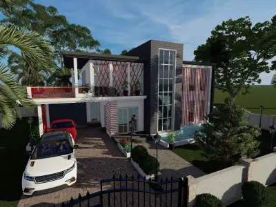 52x23 -16x7 Metre House Plan 1196 sqft 3D Model 3D model