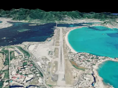 Saint Martin island full 3d model terrain 3D model