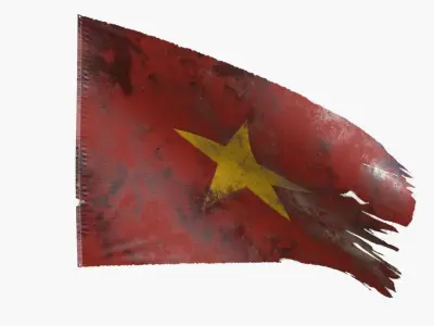 North Vietnam Flag Low-poly 3D model