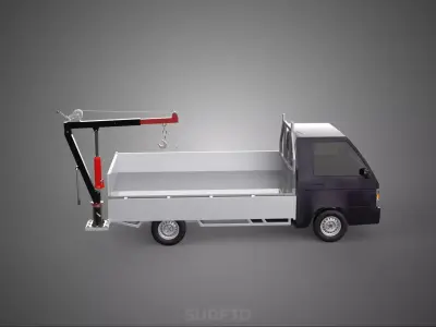 BED DROP SIDE GATE DOOR JIB CRANE LIFT HOIST WINCH PICKUP TRUCK 3D model
