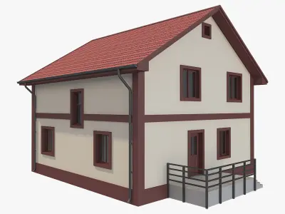 House With Interior 4 3D model