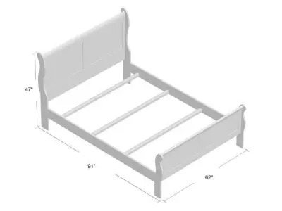 Richard Low Profile Sleigh Bed 3D model