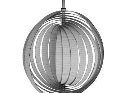 Pendant Light Led Pendant Rotates Space Ball Metal 3D model