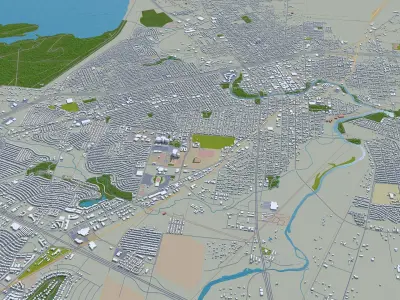 San Angelo Texas USA 40km Low-poly 3D model