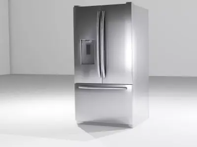 2 Doors French Refrigerator  PBR - Low Poly Free low-poly 3D model