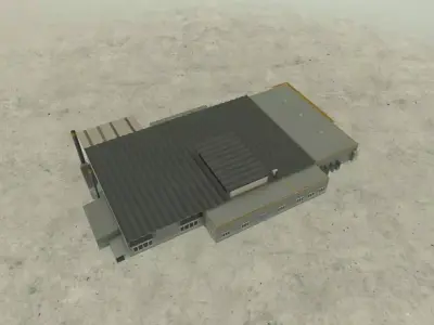 EDDB Lufthansa Technic Hangar Low-poly 3D model