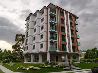 Apartment and Landscape Exteriors House 3D model