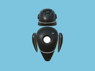 Flying Robot 02 Black - Character SciFi Design Low-poly 3D model