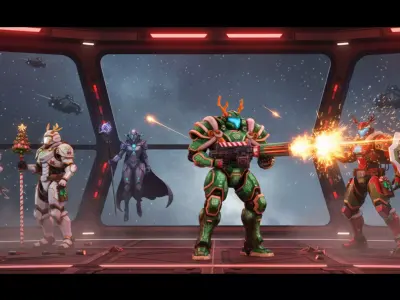 Christmas Sci-Fi Warrior Pack  6 Festive Battle Heroes 3D model