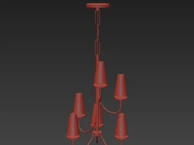 Marcel 6Lt Chandelier White 3D model purchase