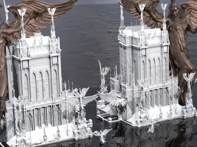 Victorian Angel towers 3 3D model
