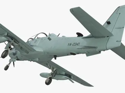  A-29 Super Tucano Attack Aircraft Simplified 