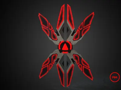 Flying Drone Defender Low-poly 3D model