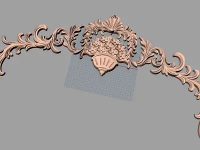 Door decorative flower 3D STL model used for CNC router E014 3D model