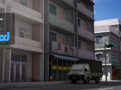 TW Street with Living room 3D model