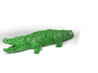 Crocodile Voronoi Low-poly 3D model