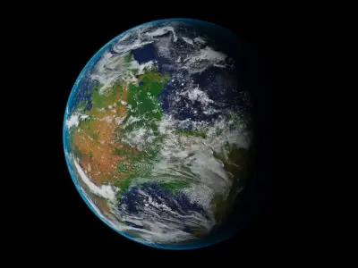 Terraformed Mars Low-poly 3D model